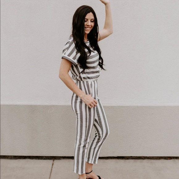 The Taylee Vertical Stipe Jumpsuit - Picture 3 of 8